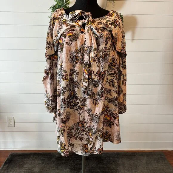 Free People | Dresses | Free People Boho Mini Butterfly Dress Flowy Long  Sleeve | Poshmark